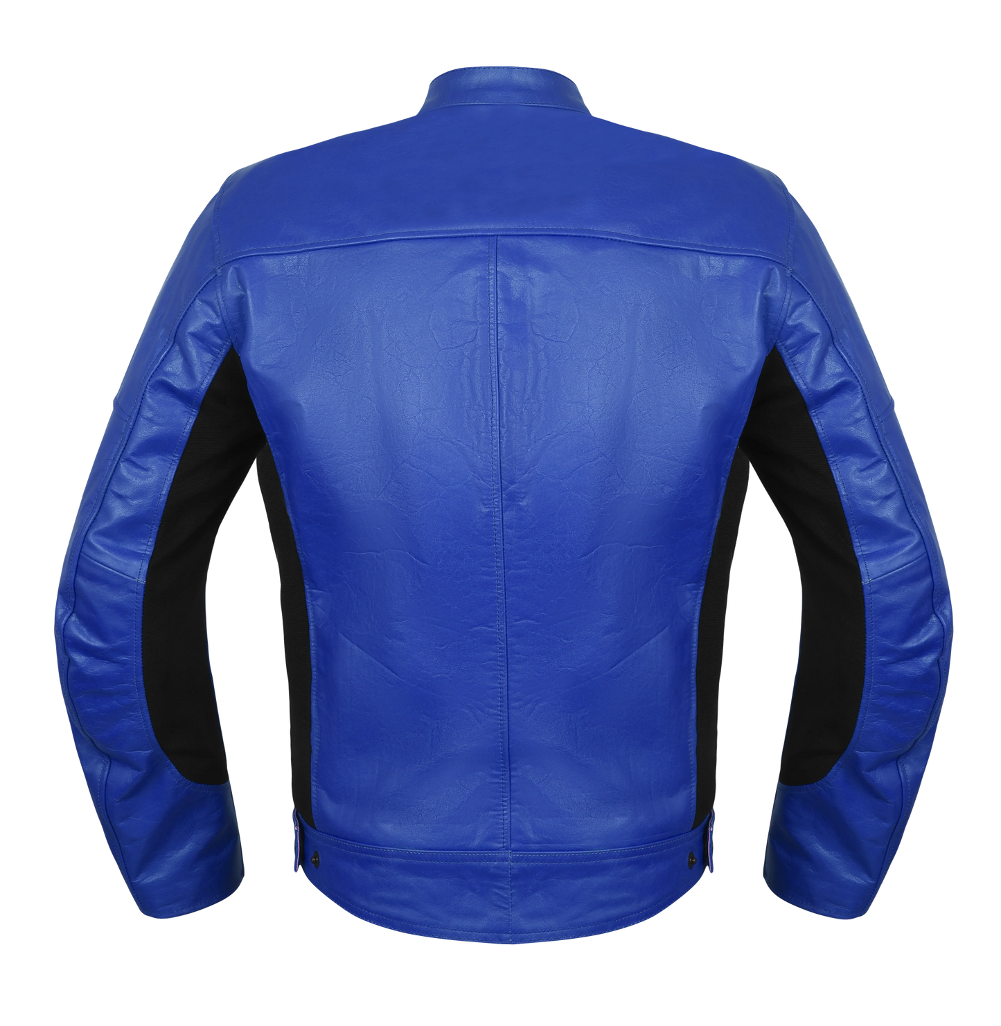 VESTE MOTO MOD'STREETFIGHTER'POUR HOMME EN CUIR VÉRITABLE AVEC PROTECTIONS ET PROTECTION DOS-BLEU