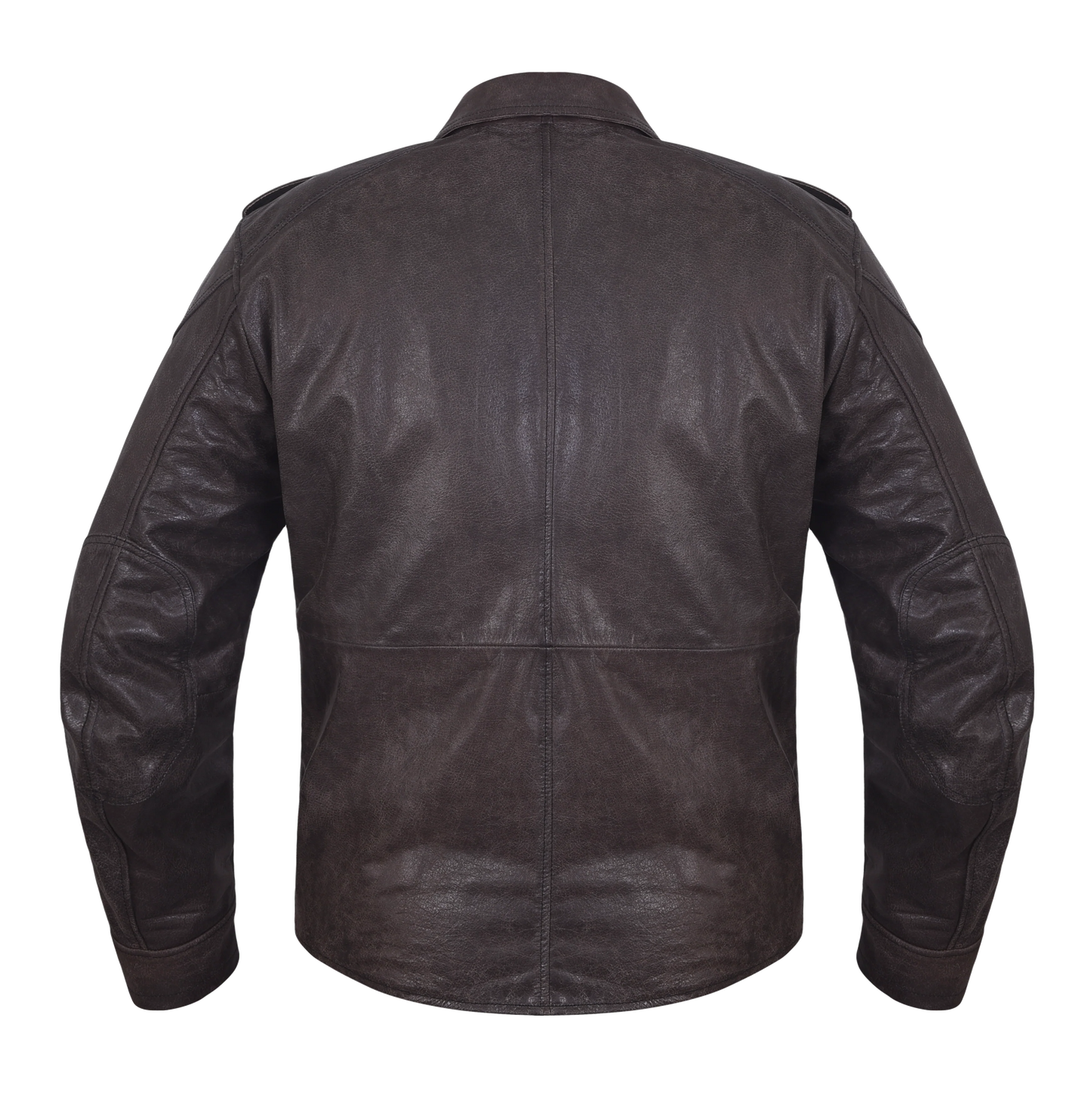 MEN'S MOTORCYCLE JACKET MOD 'HERITAGE' IN GENUINE LEATHER WITH PROTECTIONS AND BACK PROTECTOR - BROWN