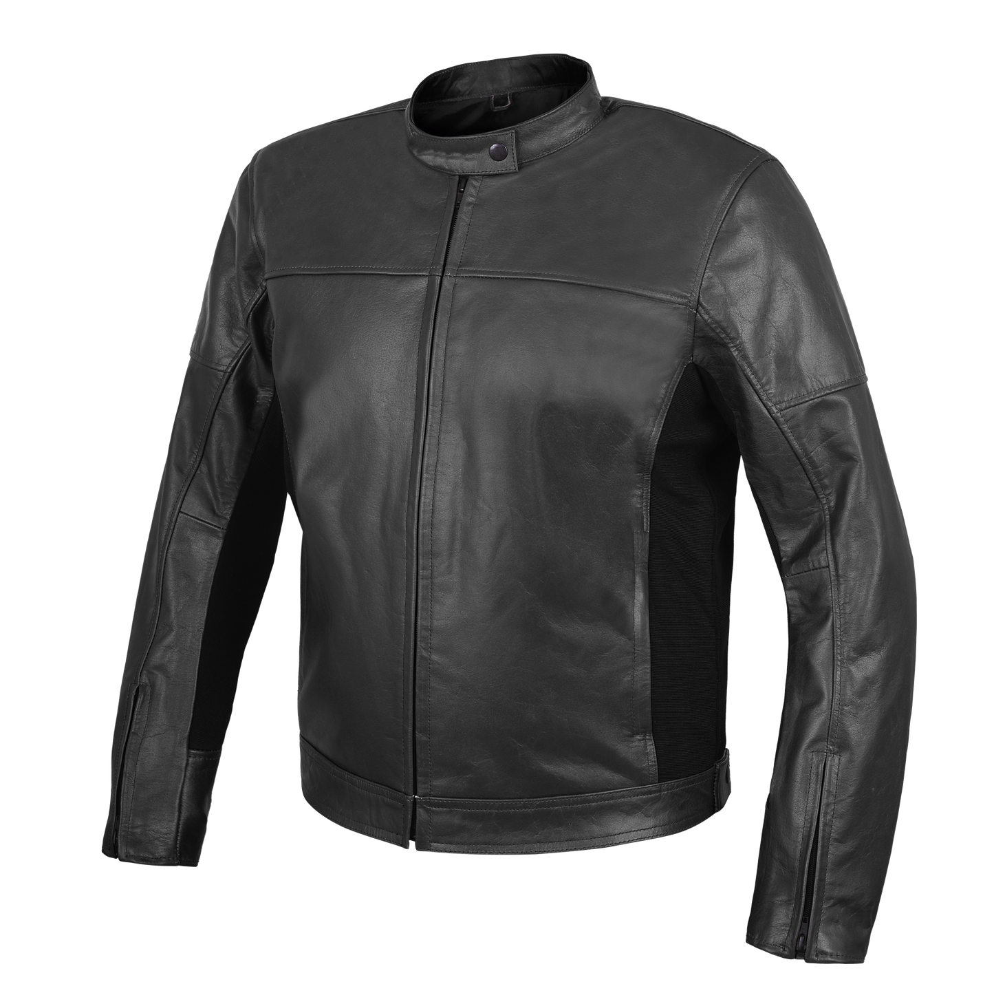 VESTE MOTO MOD'STREETFIGHTER'POUR HOMME EN CUIR VÉRITABLE AVEC PROTECTIONS ET PROTECTION DOS-NOIR