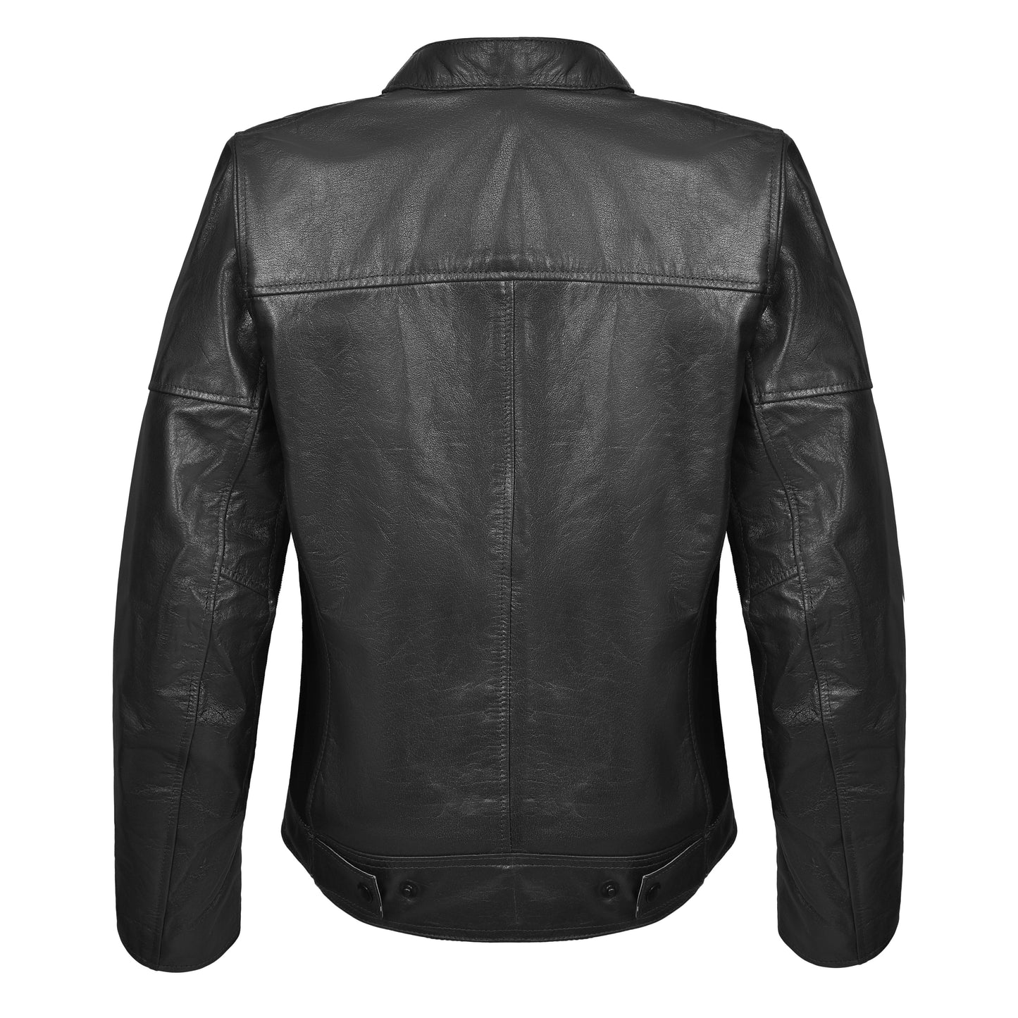 VESTE MOTO'ESSENT'MOD FEMME EN CUIR VÉRITABLE AVEC PROTECTIONS ET PROTECTION DOS-NOIR