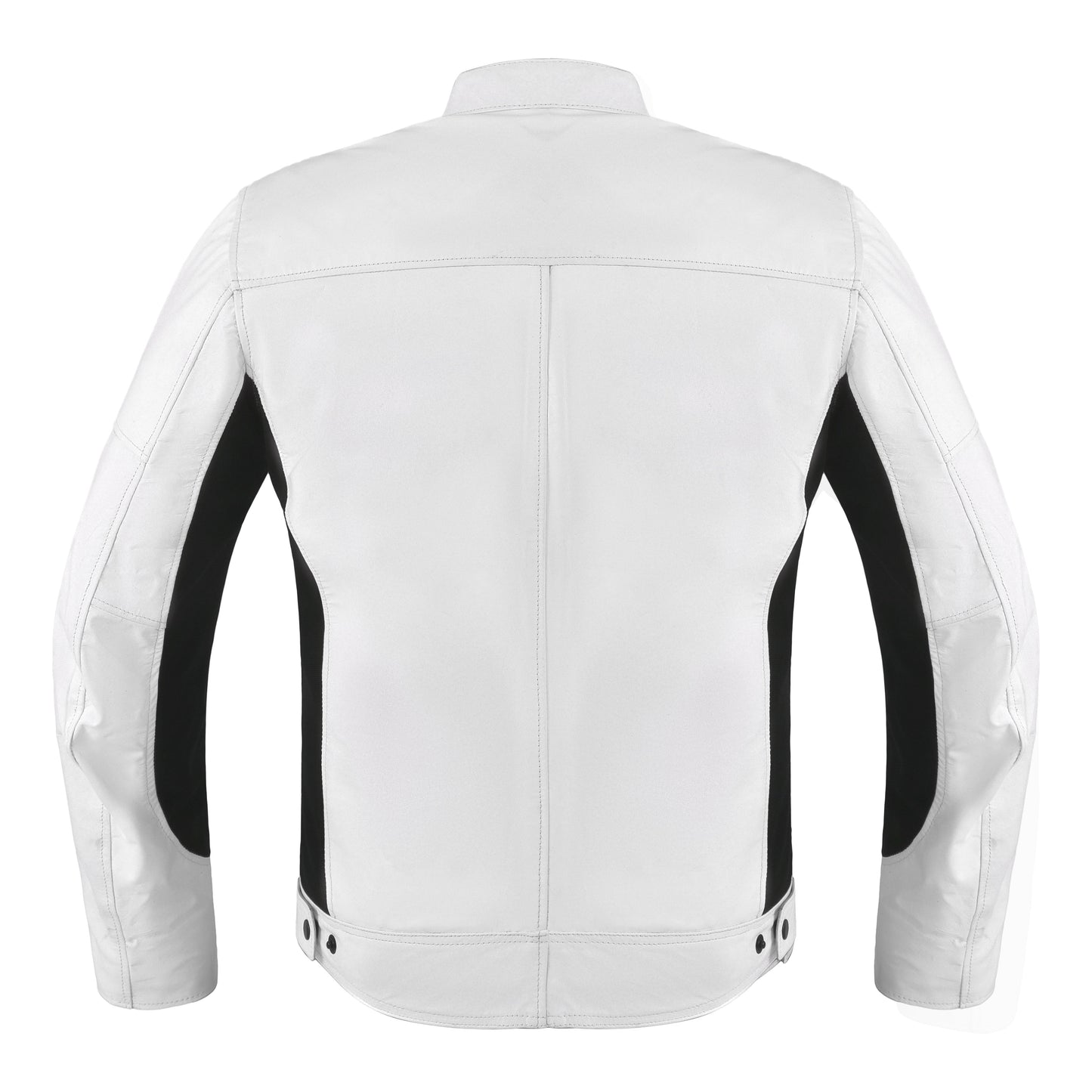 VESTE MOTO MOD'STREETFIGHTER'POUR HOMME EN CUIR VÉRITABLE AVEC PROTECTIONS ET PROTECTION DOS-BLANC